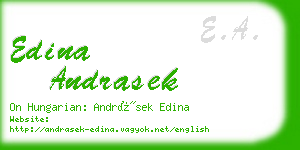 edina andrasek business card